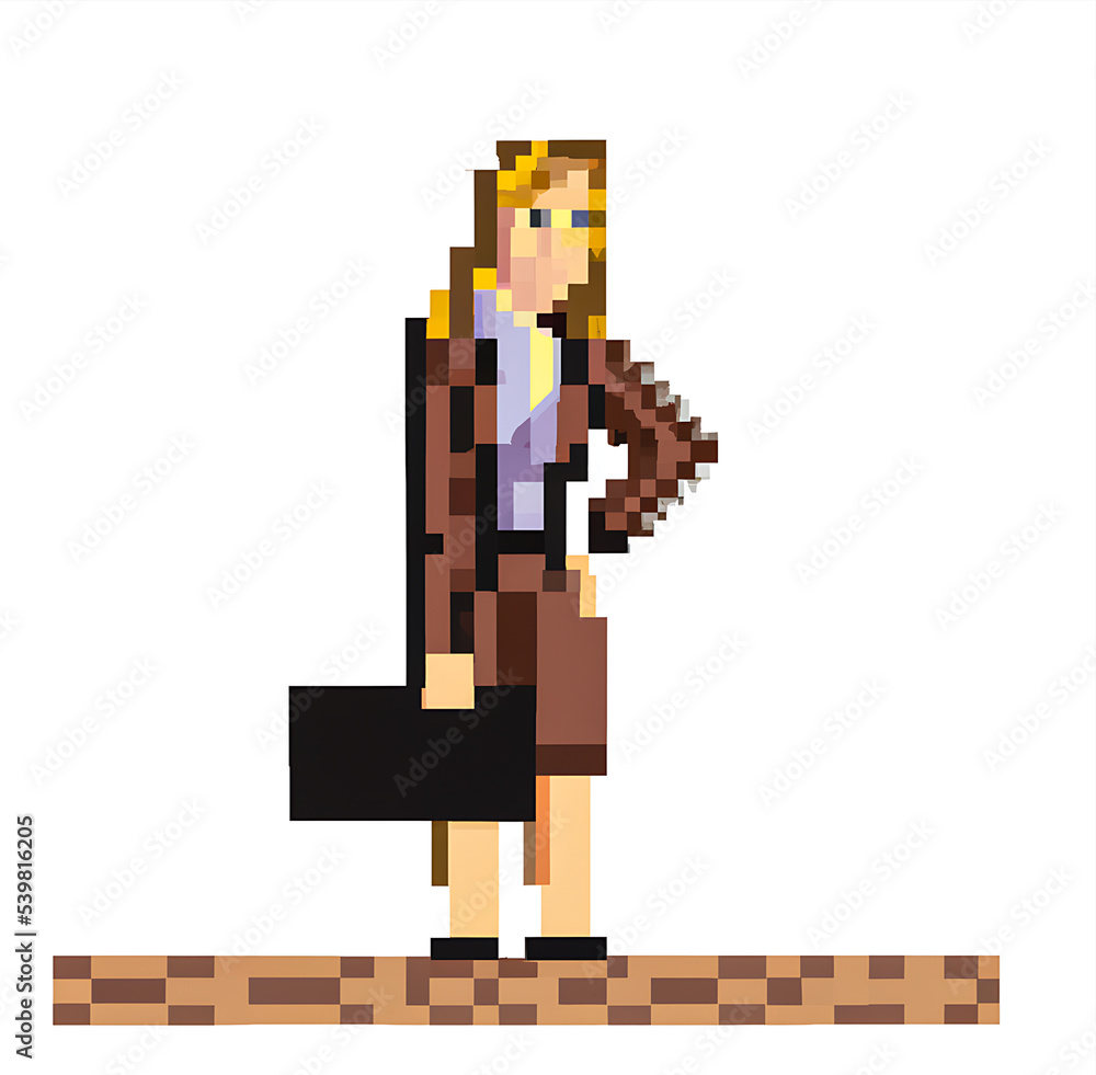 Obraz premium Pixel art business people