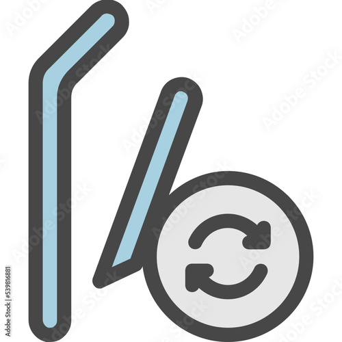 straw recycle icon