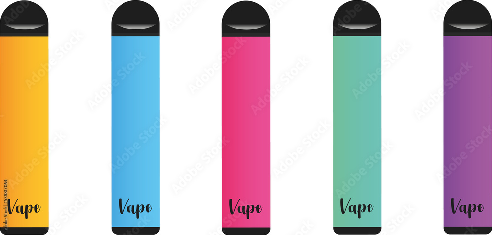 Electronic cigarette icon. Colorful vape icon set. Illustration Electronic cigarette icon. Colorful vape icon set. Illustration