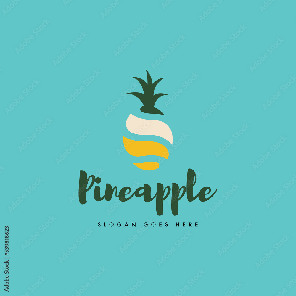 Pineapple Logo Design Concept for Business and Branding. Fresh Fruit Logo Template Vector. Pineapple Logo Template