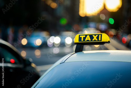 Taxi sign on a german cab in Berlin