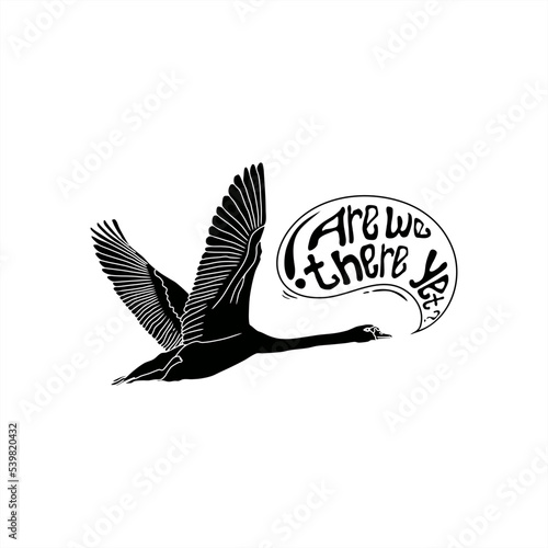  illustration of a swan on a migration journey