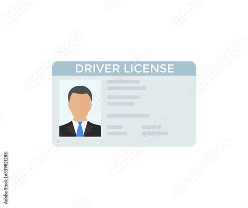 Driver license with male photo. Identification or ID card logo design. Documents Driver's license identification vector design and illustration.

