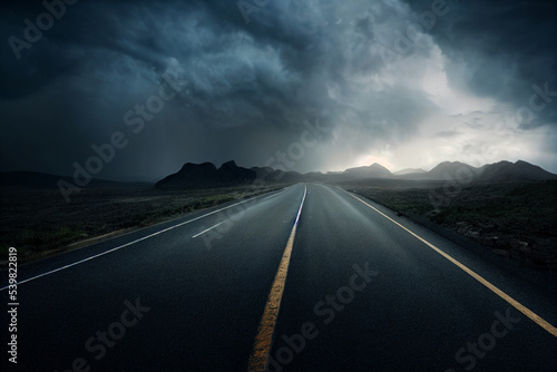 dark stormy landscape3d illustration photo