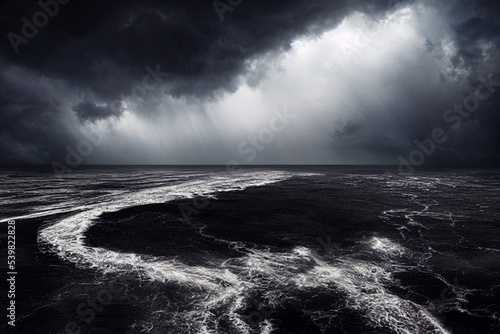 dark stormy landscape3d illustration photo