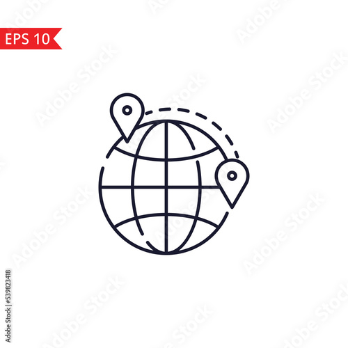 Geolocation line icon isolated sign symbol Vector
