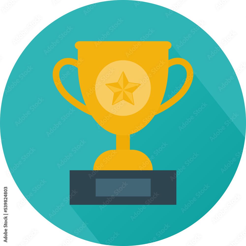 Trophy cup in flat style. Champion trophy, shiny golden cup, sport award. Winner prize, champions realistic concept. Illustration Trophy cup in flat style. Champion trophy, shiny golden cup, sport award. Winner prize, champions realistic concept. Illustration