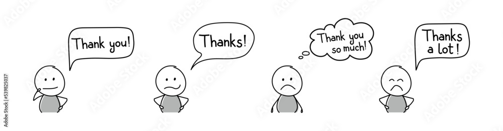 Unhappy stickman with text - thank you, thanks. Vector Unhappy stickman with text - thank you, thanks. Vector