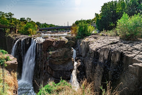 Rocky area with several small waterfalls