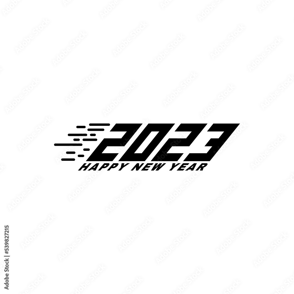 Happy new year 2023 text typography design patter vector illustration