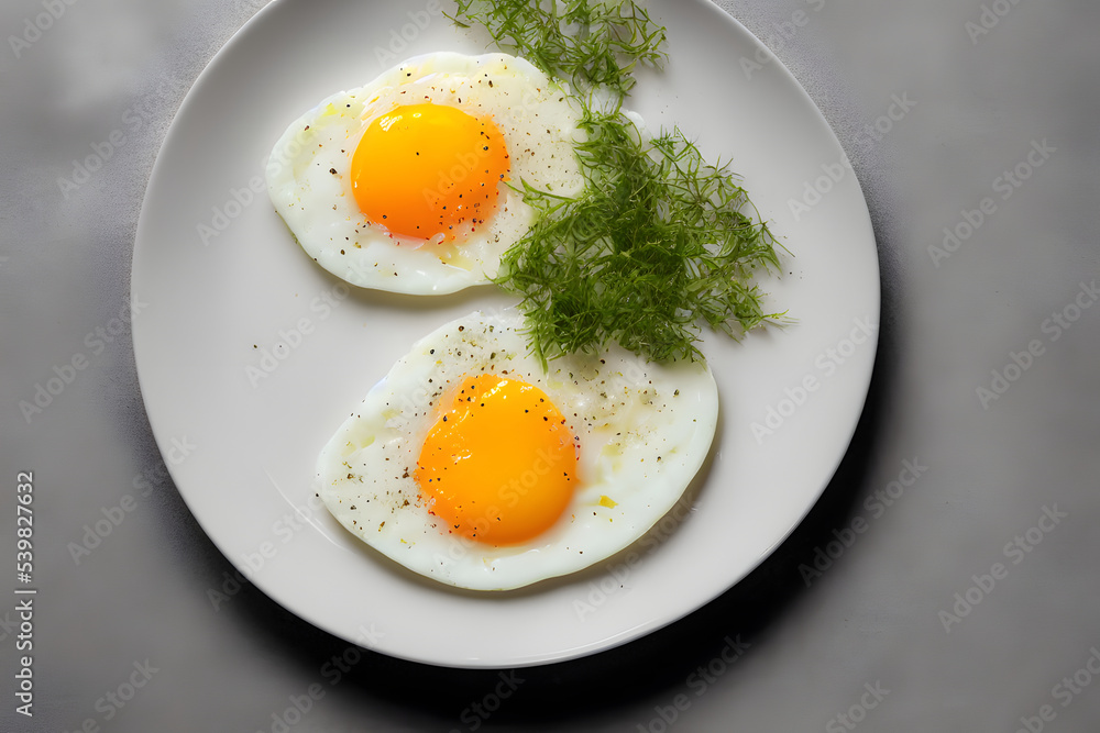 cooked eggs on a plate, a healthy and yummy breakfast cooked eggs on a plate, a healthy and yummy breakfast