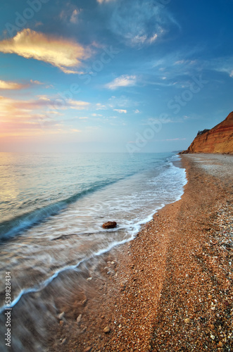 beautiful sunset on the sea. Seascape. Nature composition
