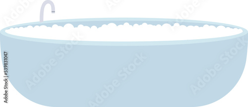 Flat style vector bath with bubbles illustration