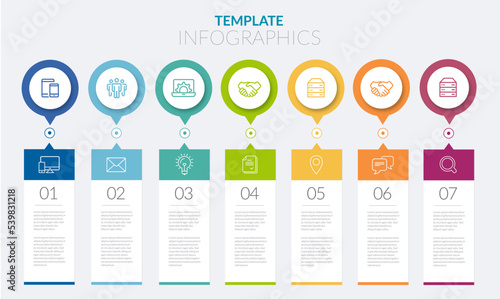 Business infographic timeline icons designed for abstract background