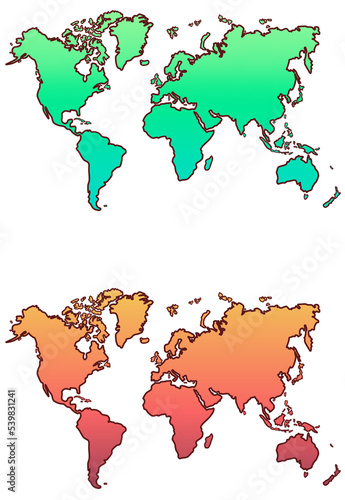Mapa del mundo con bordes