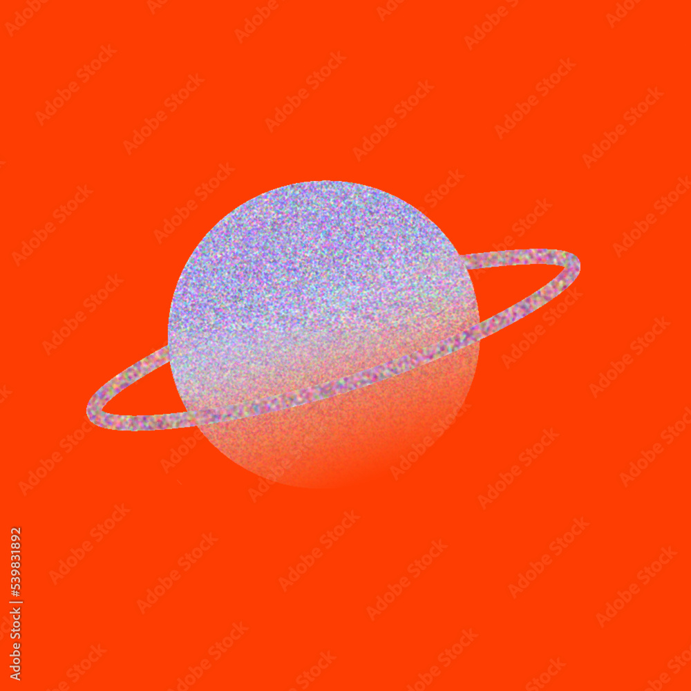 Vector illustration of planet with red background