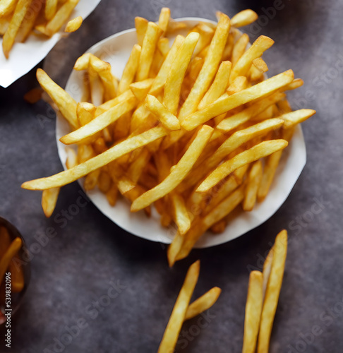 french fries, a popular fast food item, fatty meal