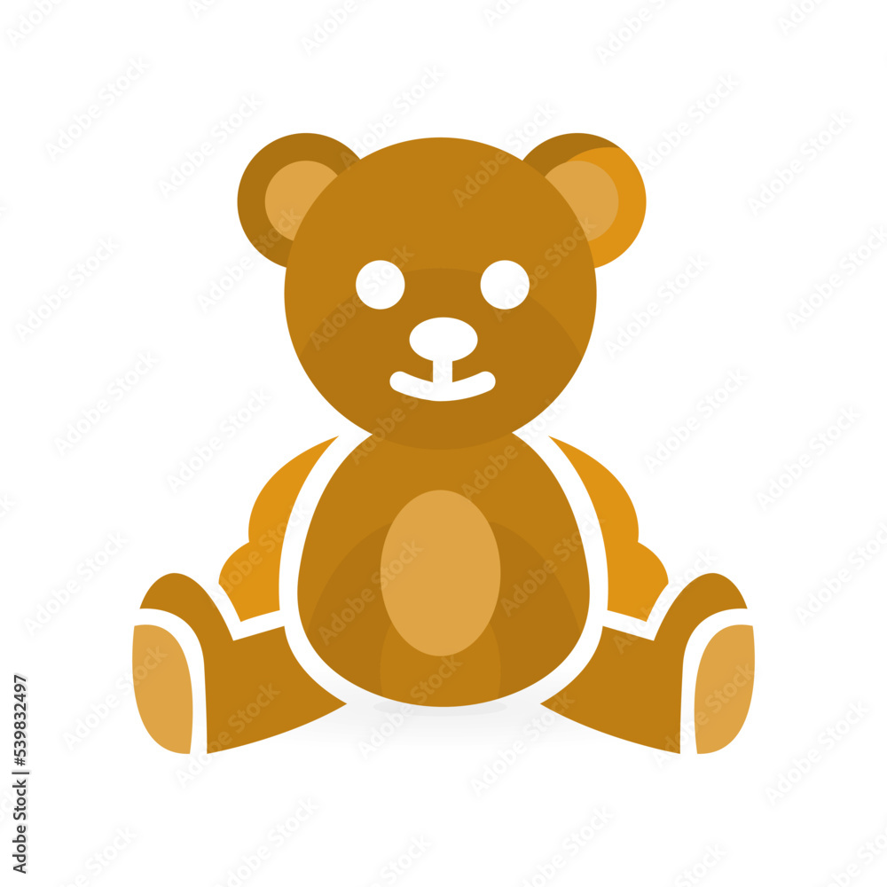 Obraz premium teddy bear icon, on a white background, vector illustration