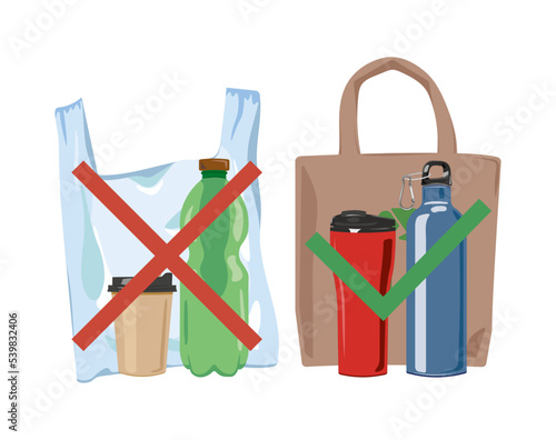 Refusing of plastic in favor of ecological stuff