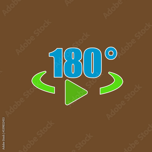 180 degree reversal icon, vector illustration