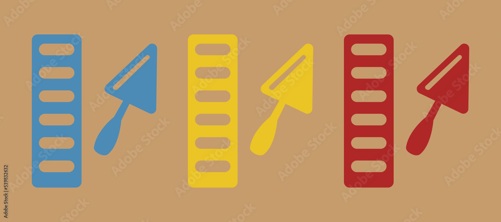 brick icon with trowel, construction concept, vector illustration brick icon with trowel, construction concept, vector illustration