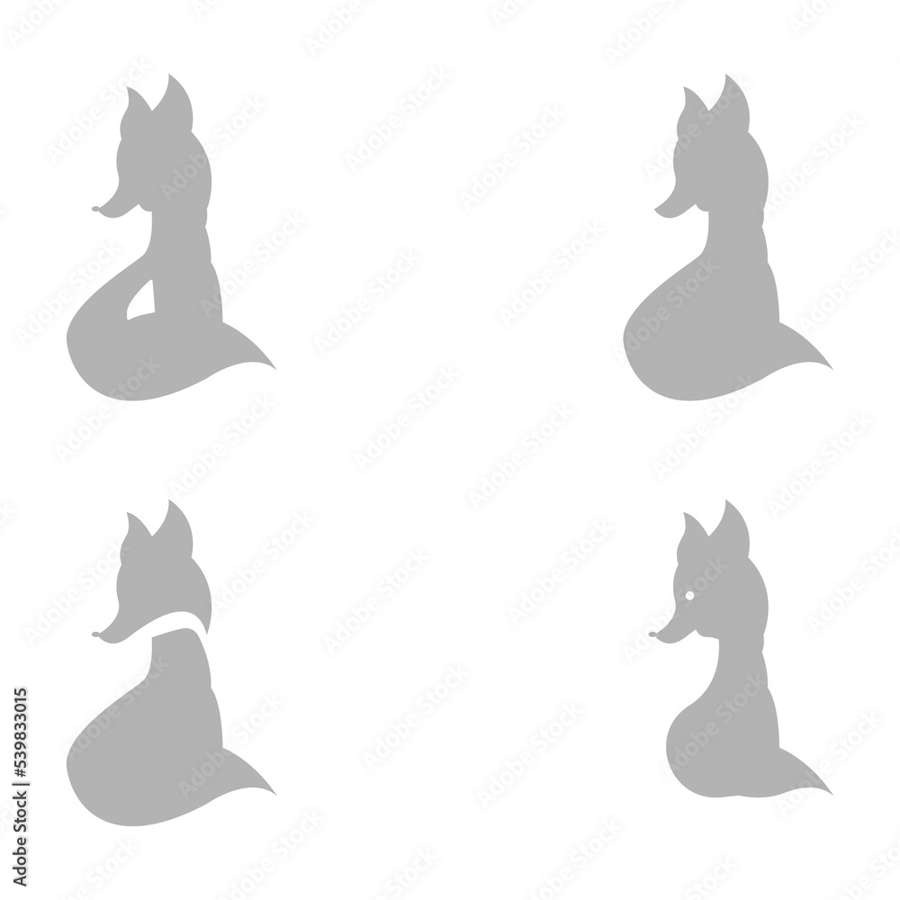 fox icon on a white background, vector illustration