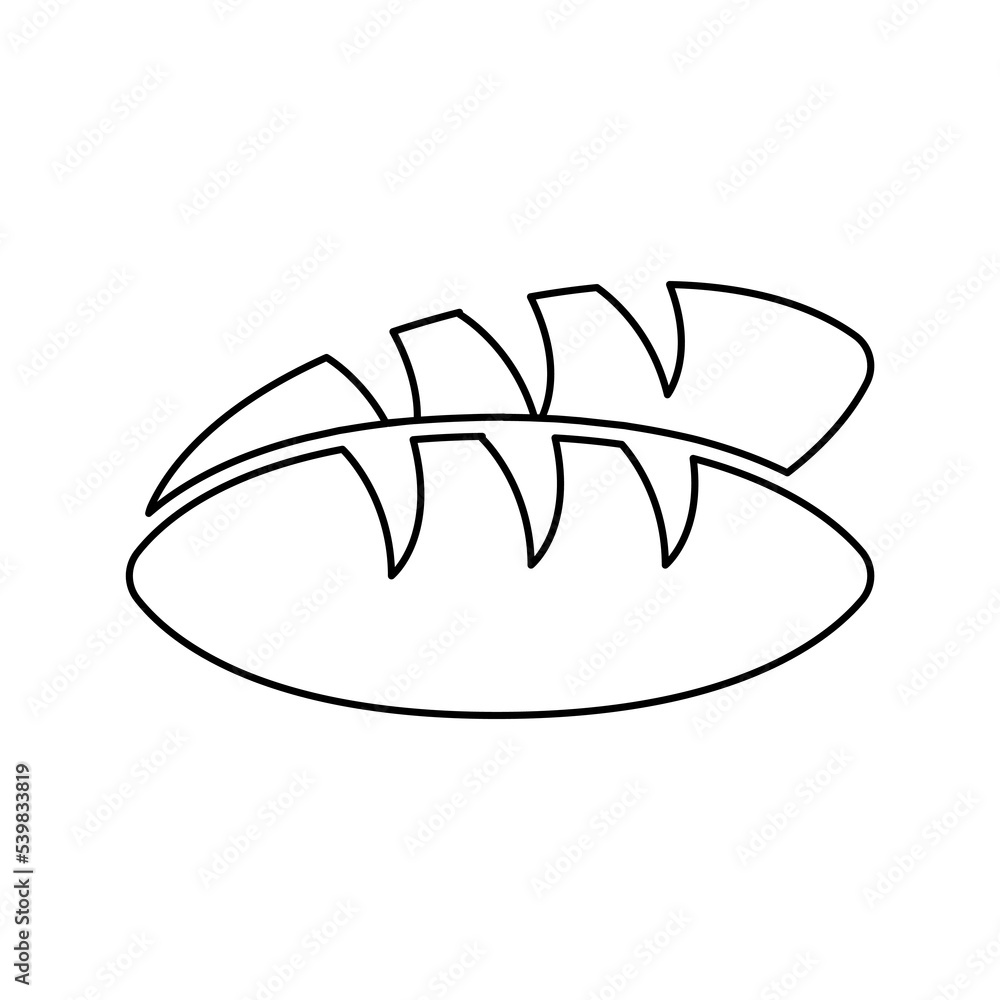 bread icon on a white background, vector illustration