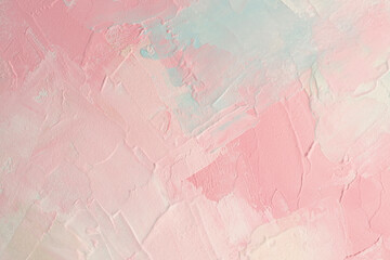 Modern oil and acrylic smear blot canvas painting wall. Abstract texture pastel pink, beige color stain brushstroke texture background. Contemporary art.