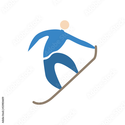 snowboarder icon on a white background, vector illustration