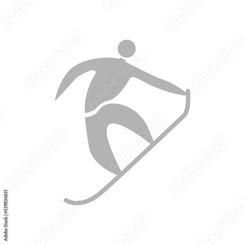 snowboarder icon on a white background, vector illustration