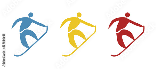 snowboarder icon on a white background, vector illustration