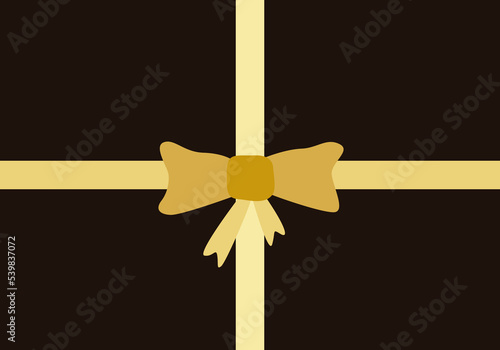 Fondo de regalo negro con lazo dorado.