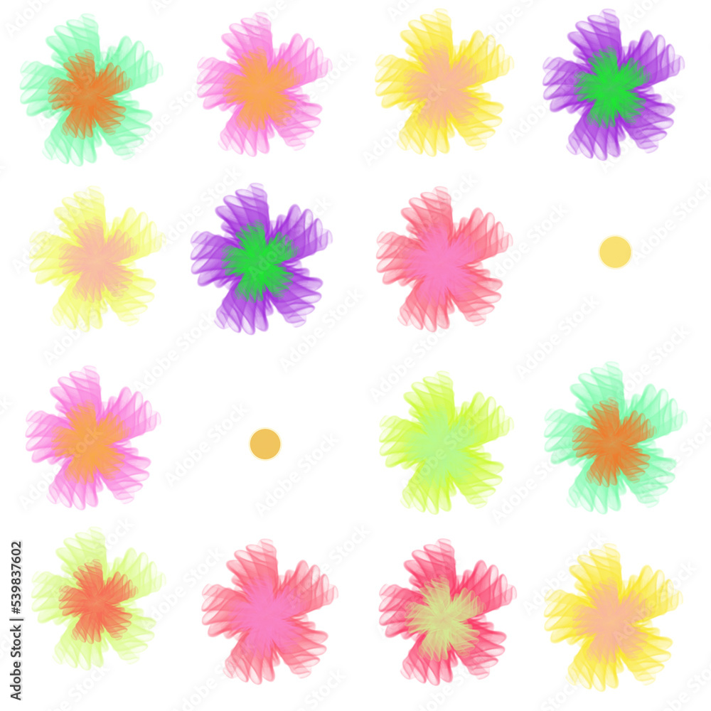 set of colorful flowers set of colorful flowers