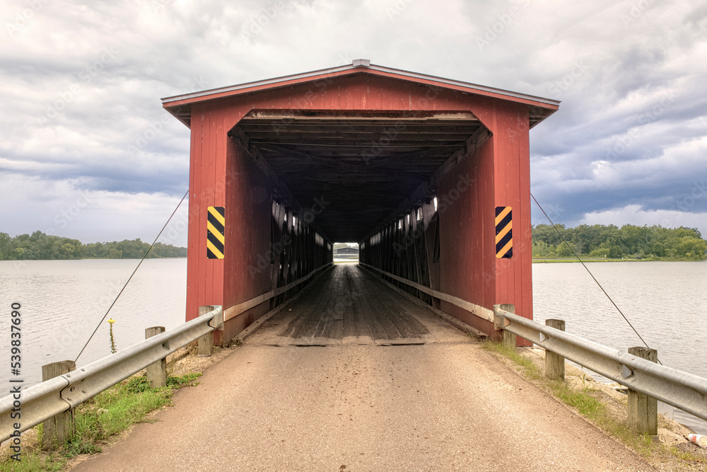 Covered bridge in rural Michigan
