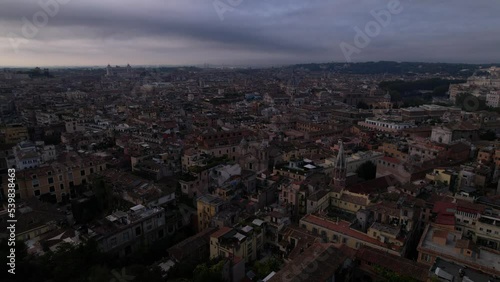 Wallpaper Mural DRONE AERIAL FOOTAGE - Aerial view of the cityscape of Rome, center of "The Eternal City" with historic houses and narrow streets - landscape panorama of Italy from above, Europe. Torontodigital.ca