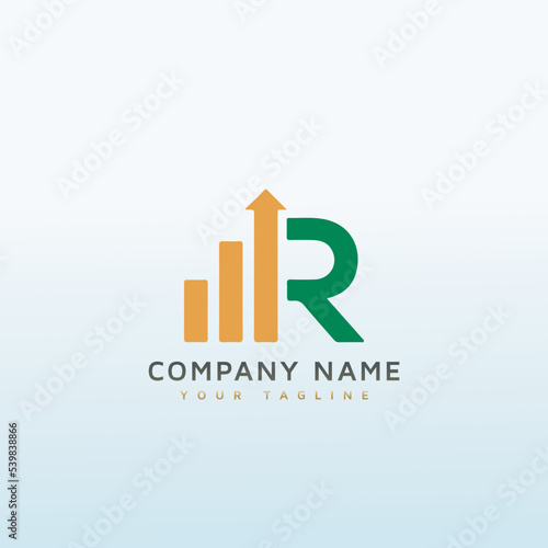 Financial and Fashion letter R logo design