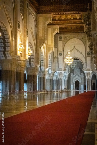 interior of a mosque, hassan ii mosque, casablanca, morocco, north africa, 