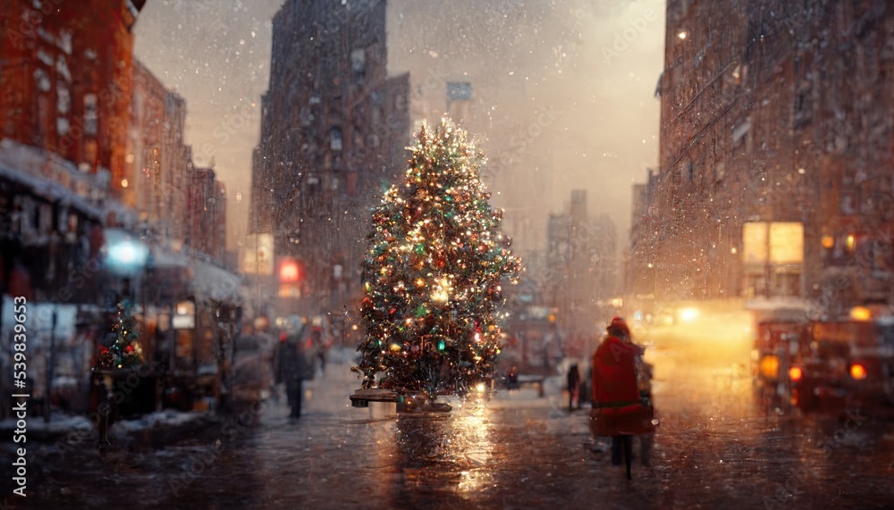 New York Christmas photorealistic