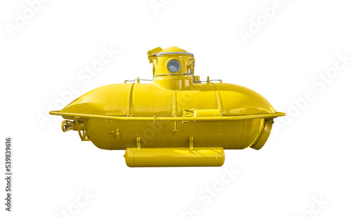 Old small yellow submarine, cropped. photo