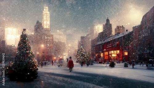New York Christmas photorealistic