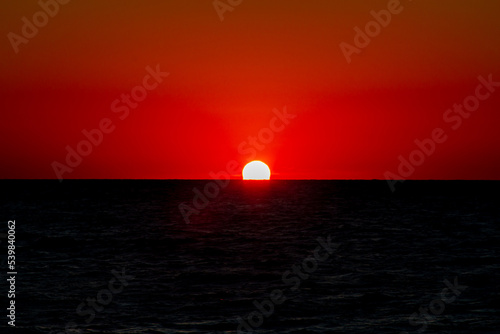 Very red florida gulf  coast sun set 