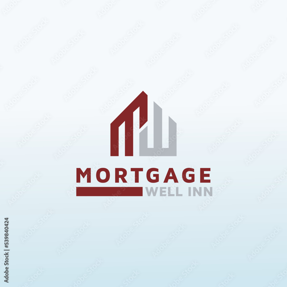 Letter MW real estate vector logo design