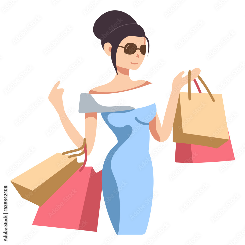 woman with shopping bags icon woman with shopping bags icon