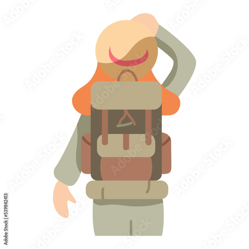 Woman hiking icon