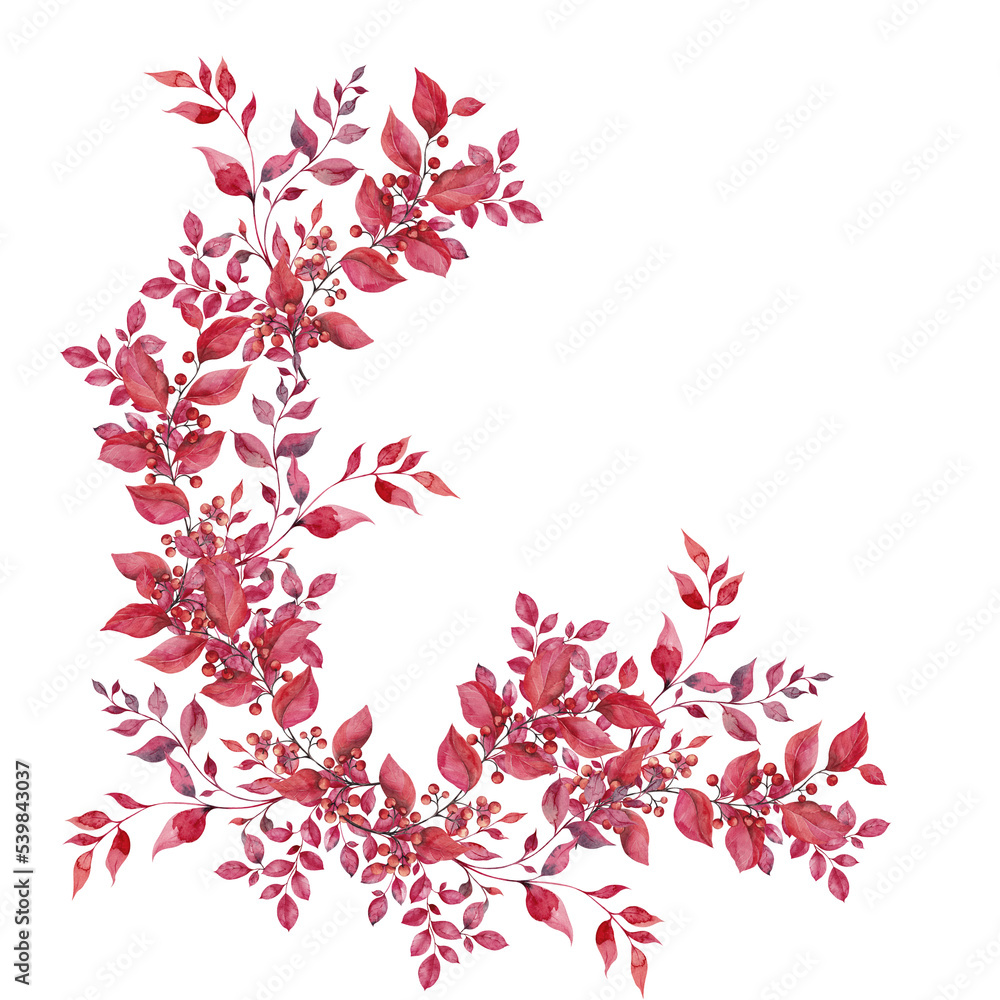 Watercolor autumn wreath with fall flowers, leaves, berry and mushroom, isolated on transparent background, PNG files. Forest snails and floral composition Watercolor autumn wreath with fall flowers, leaves, berry and mushroom, isolated on transparent background, PNG files. Forest snails and floral composition