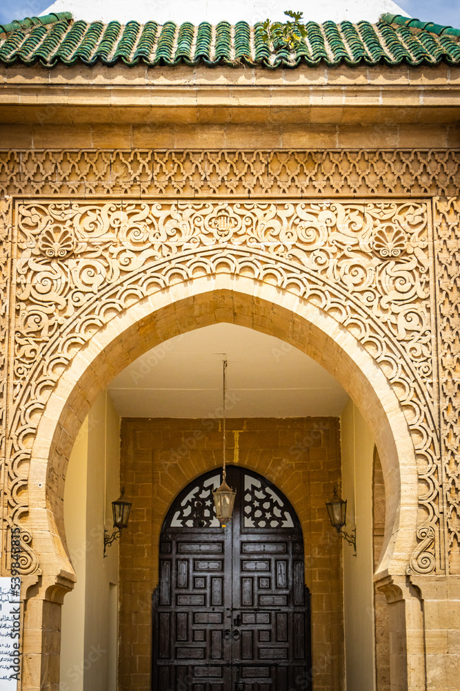 entrance to the mosque, royal palace, rabat, morocco, north africa