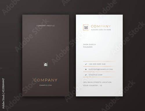 Vertical Business Card Editable Template	