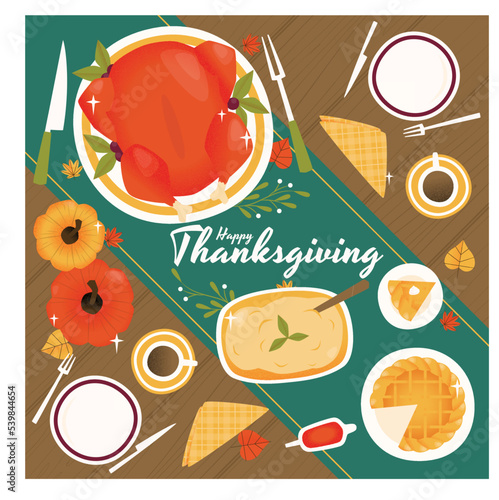 hand drawn flat thanksgiving vector design illustration