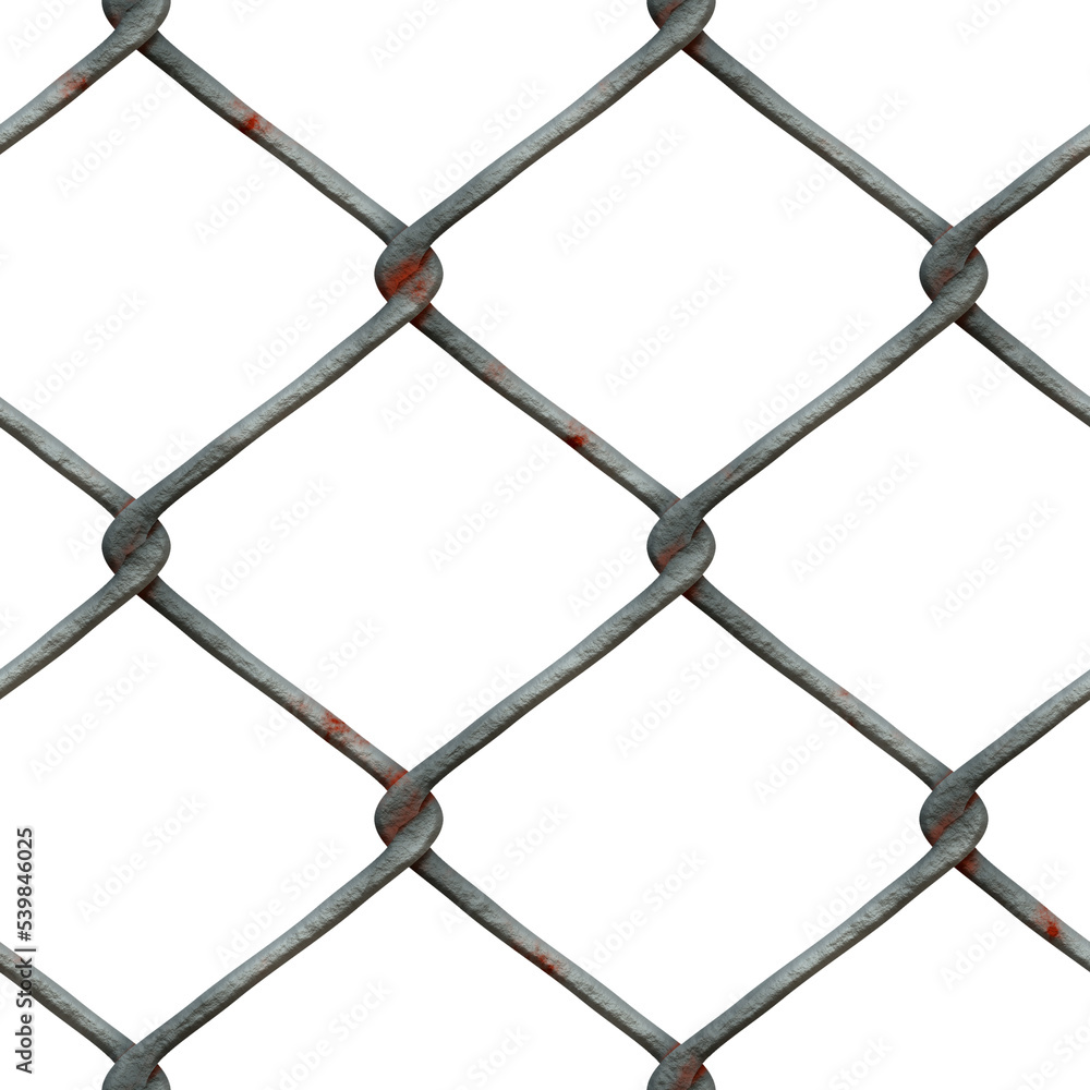 Naklejka premium Rusty Chainlink, isolated on white background