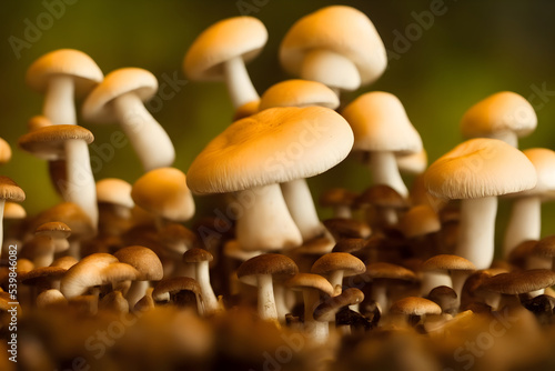 edible mushrooms in the forest, a natural wild growing food item